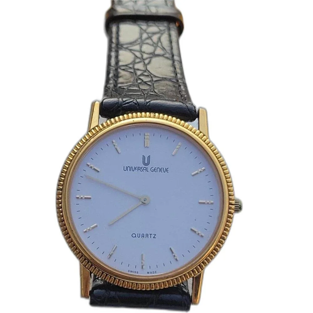 Vintage Universal Geneve Quartz Slim Unisex Watch Ref 533.240 Gold Plated RARE
